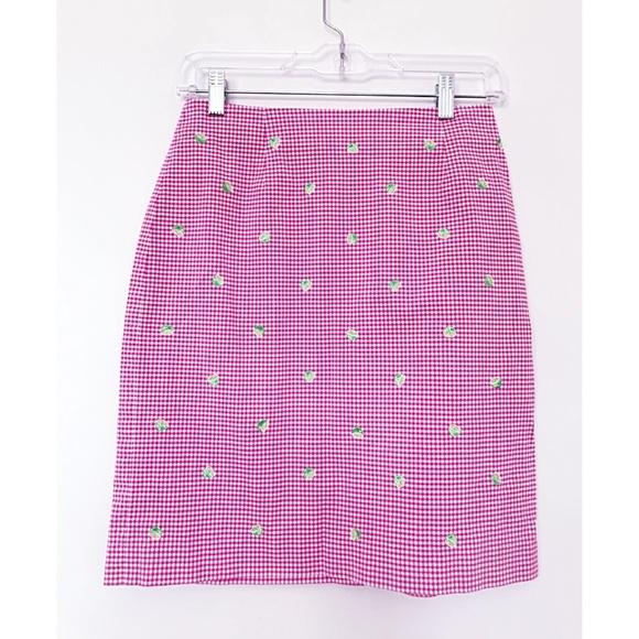 Talbots Dresses & Skirts - TALBOTS Sz 6P Gingham w/ Embroidered Limes Skirt